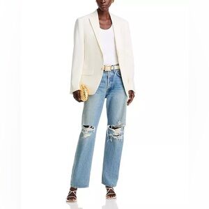 AGOLDE Kelly Distressed high-rise straight jeans A199-1141 BACKDROP